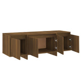 TV Cabinet Brown Oak 120x30x40.5 cm Engineered Wood - Low Angle
