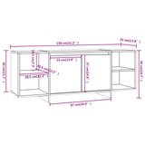TV Cabinet Smoked Oak 130x35x50 cm Engineered Wood - Low Angle
