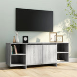 TV Cabinet Grey Sonoma 130x35x50 cm Engineered Wood - Side View