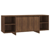 TV Cabinet Brown Oak 130x35x50 cm Engineered Wood - Front View
