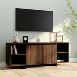 TV Cabinet Brown Oak 130x35x50 cm Engineered Wood - Side View