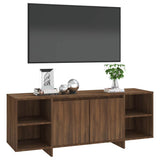 TV Cabinet Brown Oak 130x35x50 cm Engineered Wood - Top-Down View