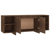 TV Cabinet Brown Oak 130x35x50 cm Engineered Wood