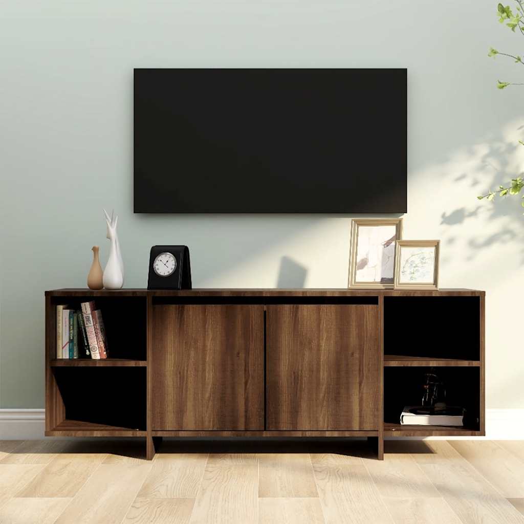 TV Cabinet Brown Oak 130x35x50 cm Engineered Wood