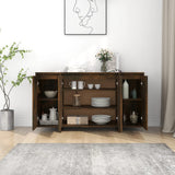 Sideboard Smoked Oak 135x41x75 cm Engineered Wood - Side View