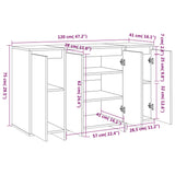 Sideboard Grey Sonoma 120x41x75 cm Engineered Wood - Low Angle