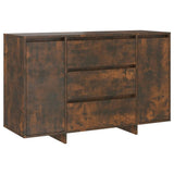 Sideboard with 3 Drawers Smoked Oak 120x41x75 cm Engineered Wood - Front View