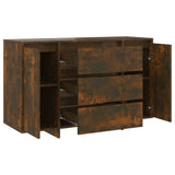 Sideboard with 3 Drawers Smoked Oak 120x41x75 cm Engineered Wood
