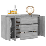 Sideboard with 3 Drawers Grey Sonoma 120x41x75 cm Engineered Wood - Side View