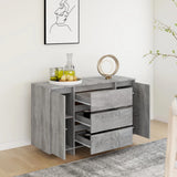 Sideboard with 3 Drawers Grey Sonoma 120x41x75 cm Engineered Wood - Top-Down View