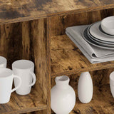 Sideboard Smoked Oak 120x30x75 cm Engineered Wood - Side View