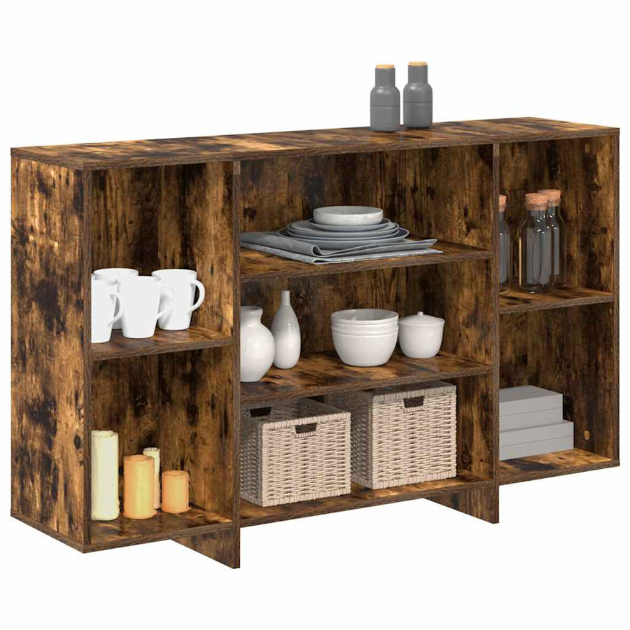 Sideboard Smoked Oak 120x30x75 cm Engineered Wood