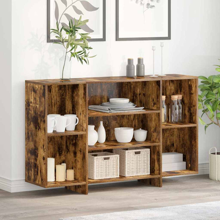 Sideboard Smoked Oak 120x30x75 cm Engineered Wood