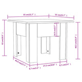 Coffee Table Smoked Oak 55x55x42 cm Engineered Wood - Rear View