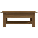 Coffee Table Brown Oak 102x55x42 cm Engineered Wood - Top-Down View