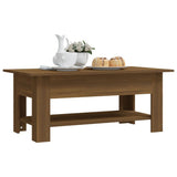 Coffee Table Brown Oak 102x55x42 cm Engineered Wood - Rear View