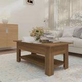 Coffee Table Brown Oak 102x55x42 cm Engineered Wood - Side View