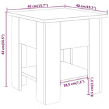 Coffee Table Grey Sonoma 40x40x42 cm Engineered Wood - Rear View