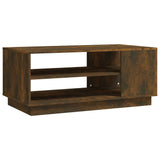 Coffee Table Smoked Oak 102x55x43 cm Engineered Wood - Front View