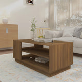 Coffee Table Brown Oak 102x55x43 cm Engineered Wood - Side View
