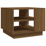 Coffee Table Brown Oak 55x55x43 cm Engineered Wood - Front View