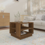 Coffee Table Brown Oak 55x55x43 cm Engineered Wood - Side View