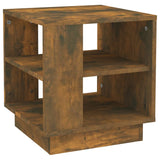 Coffee Table Smoked Oak 40x40x43 cm Engineered Wood - Front View