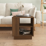 Coffee Table Brown Oak 40x40x43 cm Engineered Wood - Side View