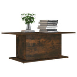 Coffee Table Smoked Oak 102x55.5x40 cm Engineered Wood - Side View