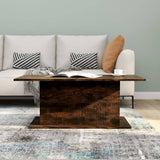 Coffee Table Smoked Oak 102x55.5x40 cm Engineered Wood - Top-Down View