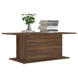 Coffee Table Brown Oak 102x55.5x40 cm Engineered Wood - Side View