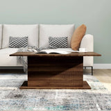 Coffee Table Brown Oak 102x55.5x40 cm Engineered Wood - Top-Down View