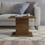 Coffee Table Brown Oak 55.5x55.5x40 cm Engineered Wood - Top-Down View