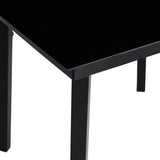 Garden Dining Table Black 80x80x74 cm Steel and Glass - Top-Down View