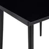 Garden Dining Table Black 140x70x74 cm Steel and Glass - 45-Degree Angle
