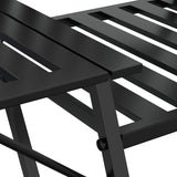 2-Seater Garden Bench 165 cm Black Steel - Low Angle