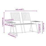 2-Seater Garden Bench 165 cm Black Steel - Extra Image