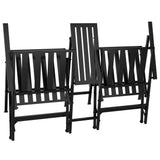 Folding 2-Seater Garden Bench 137 cm Black Steel