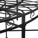 Round Tree Bench Ø160 cm Black Steel - 45-Degree Angle