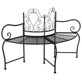 Tree Bench 150 cm Black Steel - Front View