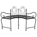 Tree Bench 150 cm Black Steel - Side View