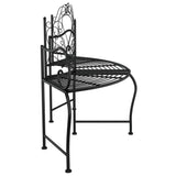 Tree Bench 150 cm Black Steel - 45-Degree Angle