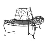 Half Round Tree Bench ?60 cm Black Steel