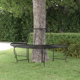 Half Round Tree Bench ?59 cm Black Steel