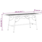 Tree Bench 110 cm Black Steel - Rear View