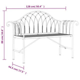2-Seater Garden Bench 128 cm Black Steel - Rear View