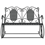 2-Seater Rocking Bench 113 cm Black Steel - Side View