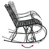 2-Seater Rocking Bench 113 cm Black Steel