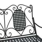 2-Seater Rocking Bench 113 cm Black Steel - Close-Up Angle