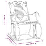 Rocking Bench 84 cm Black Steel - Low Angle